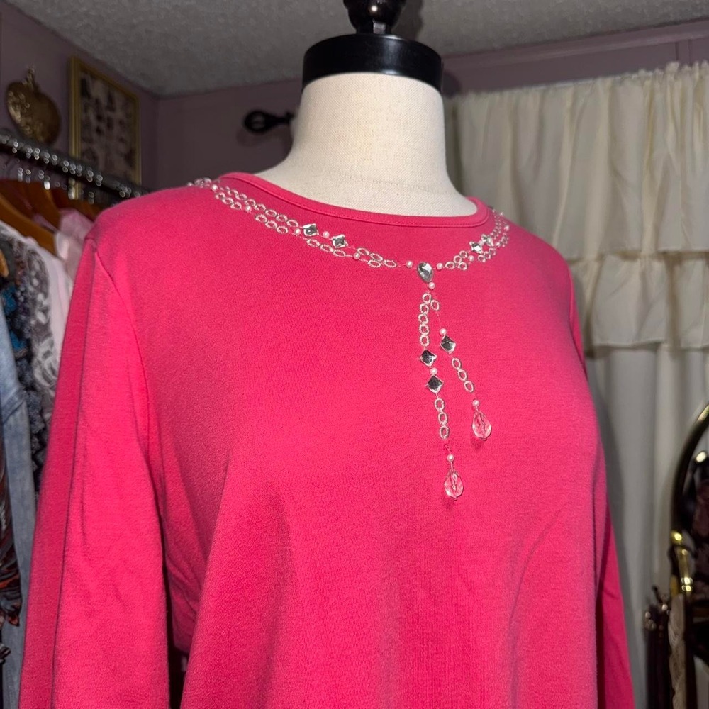 Y2K Pink Rhinestone Embellished Top
